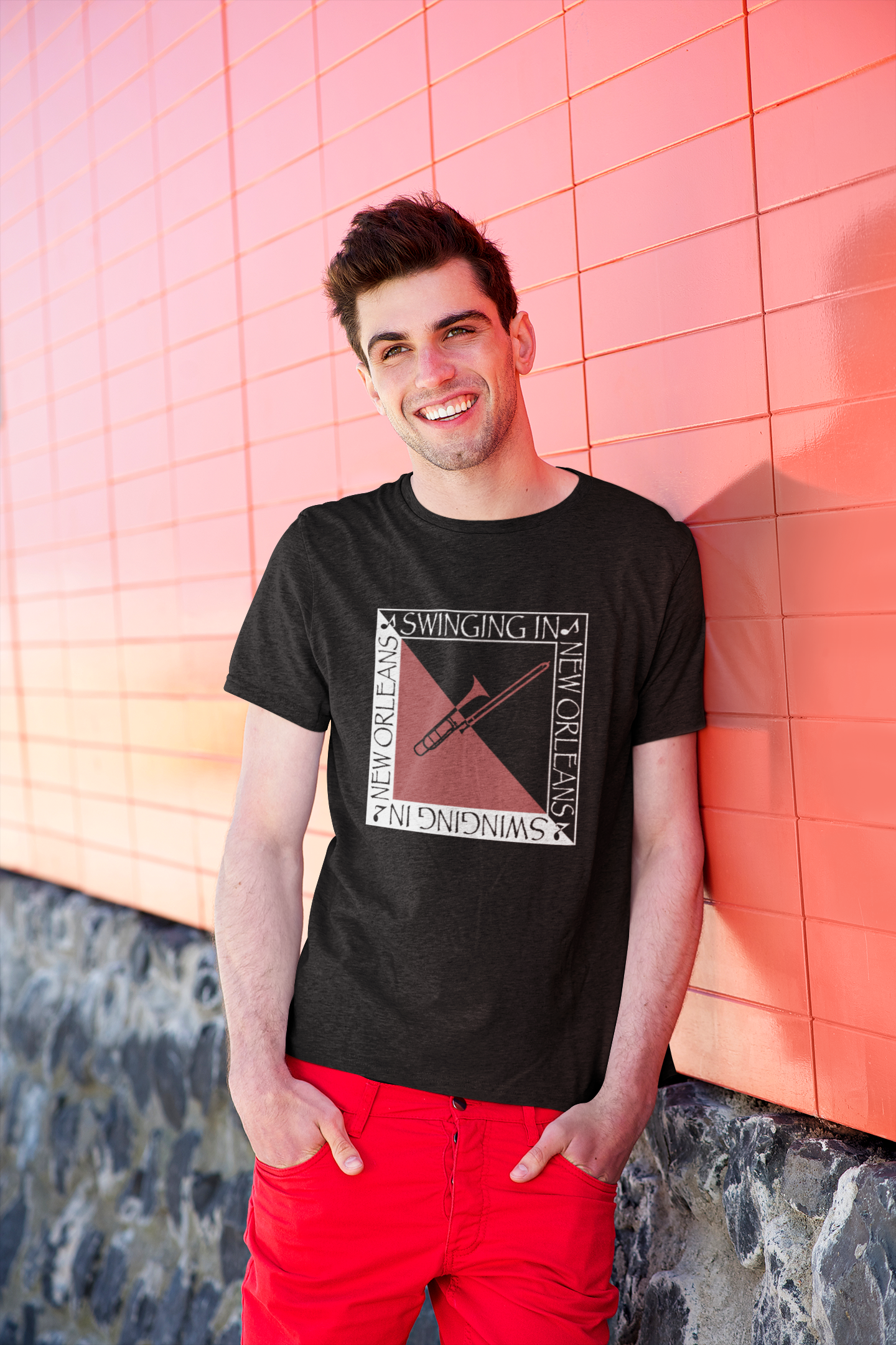 Swinging in New Orleans Trombone Unisex T-Shirt